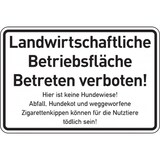 thumbnail of Hinweisschild, Landwirtschaftliche Betriebsfläche, Aluverbund - 300 x 200 x 2 mm Aluverbund