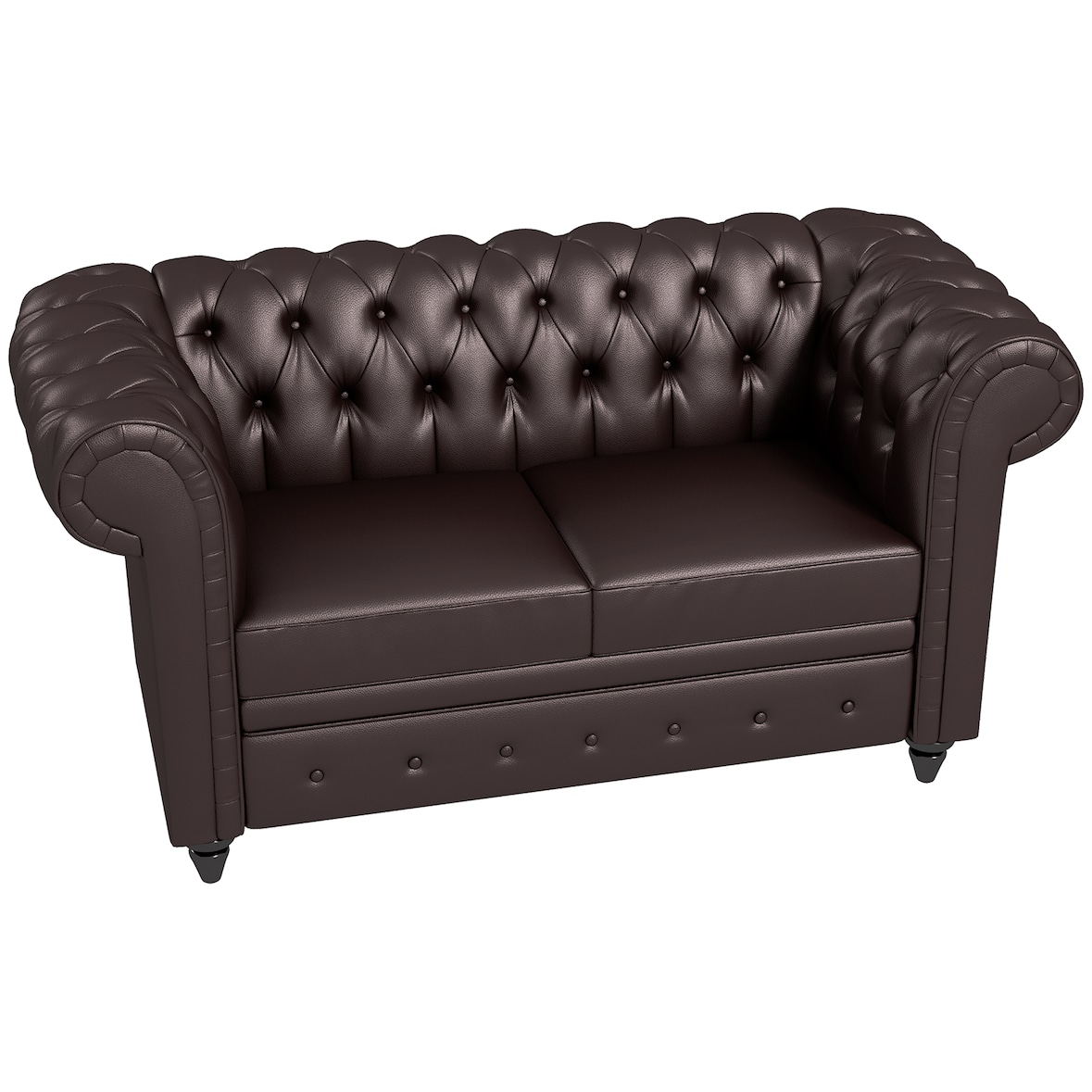 HOMCOM Divano 2 Posti in Stile Chesterfield con Cuscino Rimovibile
