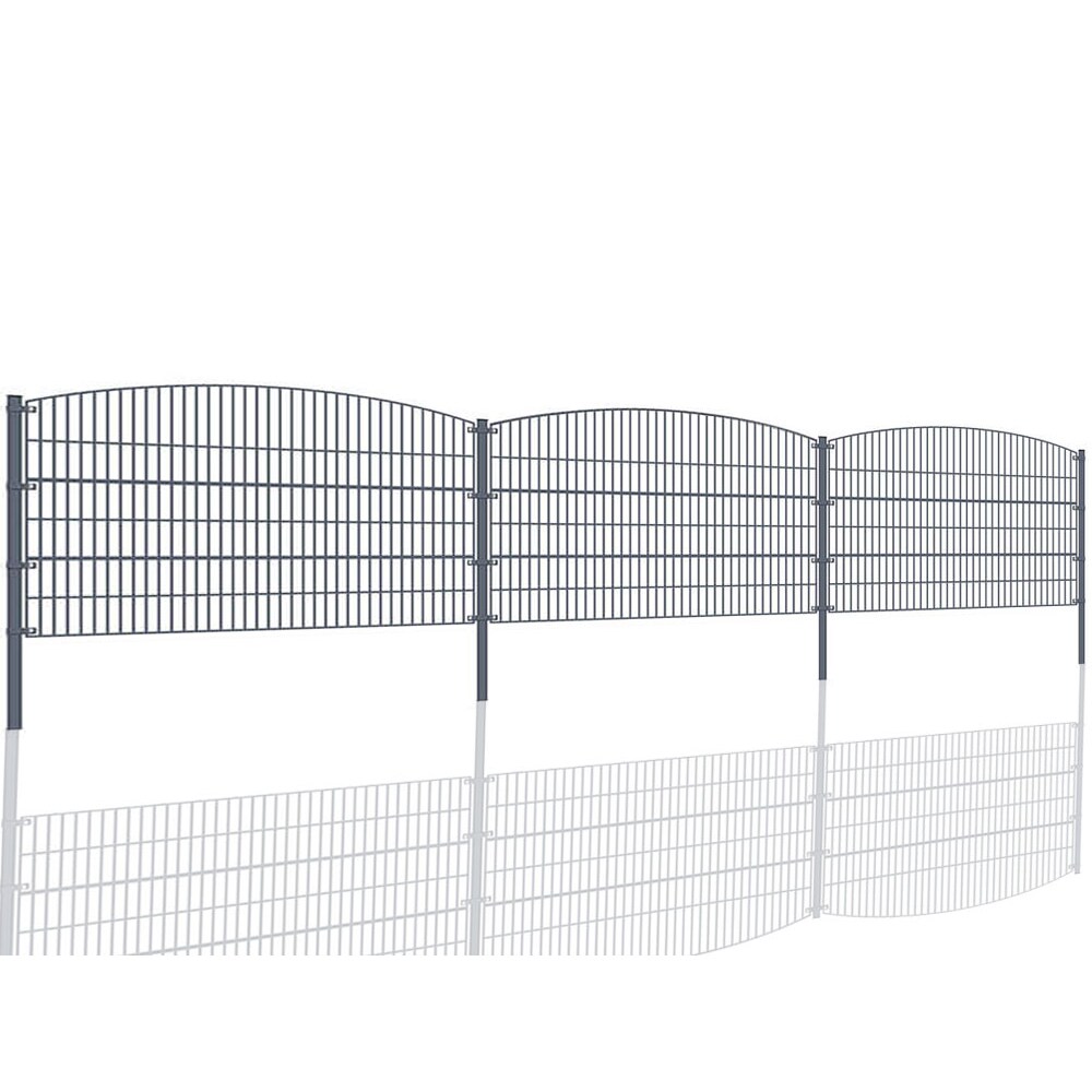 Gartenzaun Mattenzaun Doppelstabmattenzaun Anthrazit Grau Rund 1,20 m x 30 m