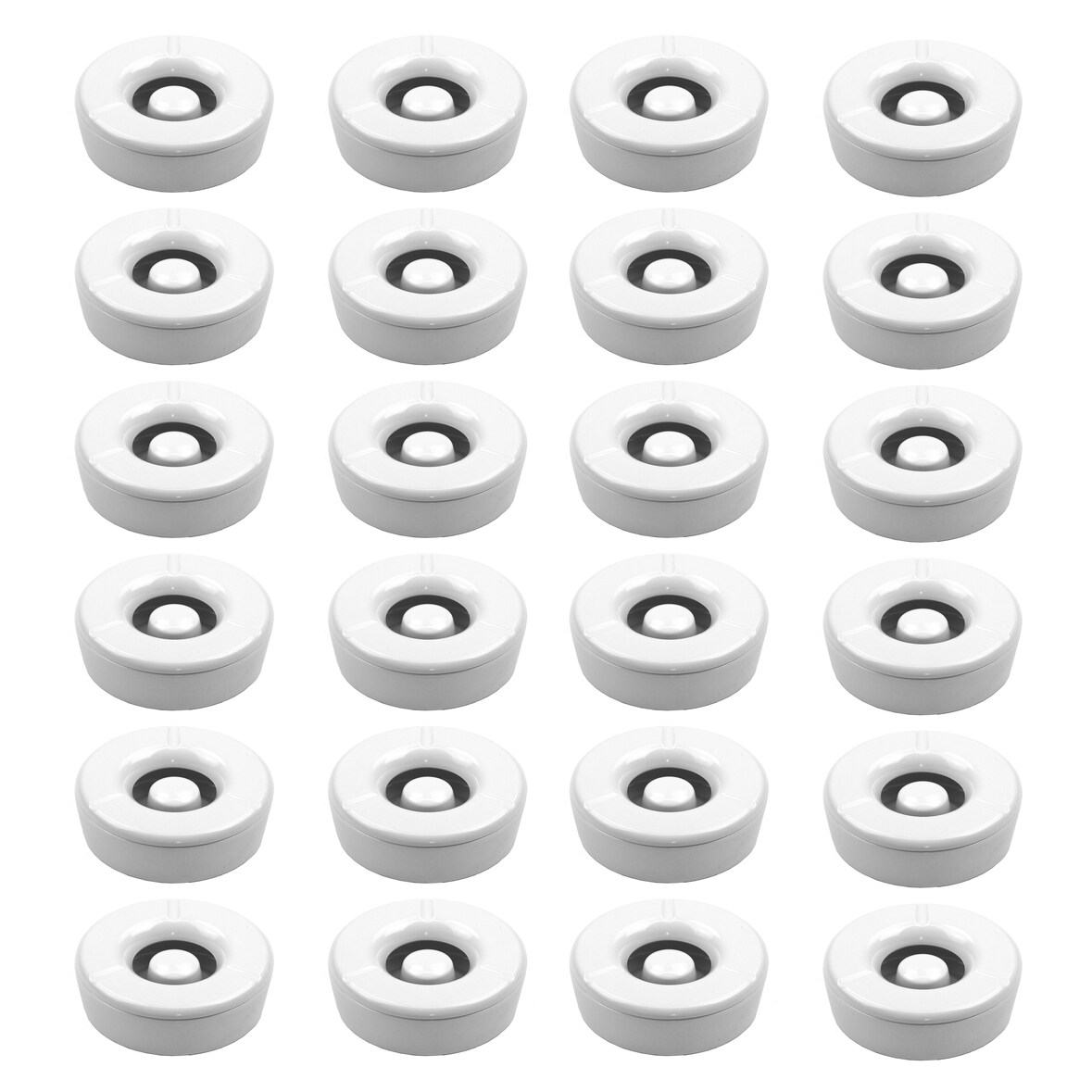 24 Stück Windaschenbecher Aschenbecher mit abnehmbaren Deckel aus Melamin in weiß ø 11,5cm