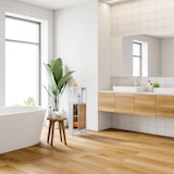 thumbnail of Relaxdays Badezimmerschrank, 3 Fächer, HBT 96,5 x 30 x 30 cm, schmal, MDF, Rattanoptik, Midischrank für Bad, weiß/natur