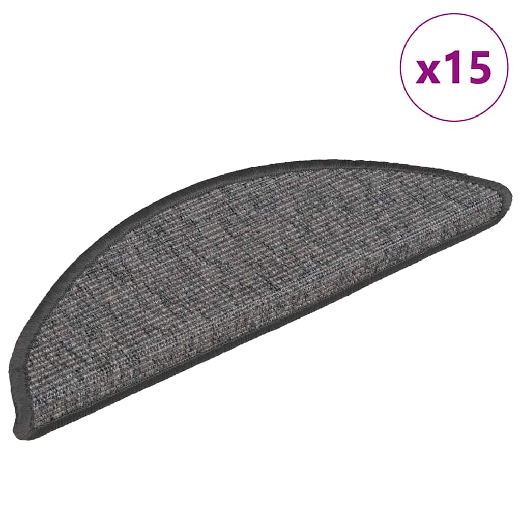 vidaXL Stufenmatten 15 Stk. 56x17x3 cm Beige und Grau Halbrund