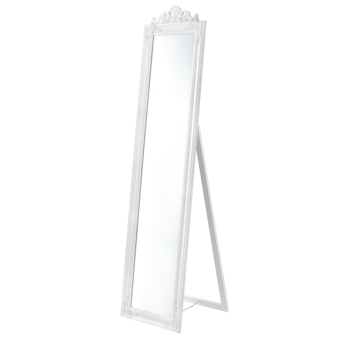 Helloshop26 - Neigbarer Standspiegel 160 x 40 cm mattweiß 03_0007961