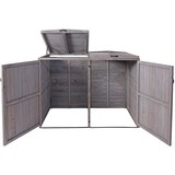 thumbnail of Décoshop26 - Abri de poubelles extérieur conteneurs à ordures jusqu'à 4 bacs 126x158x98 cm en bois certifié FSC gris anthracite 04_0005611