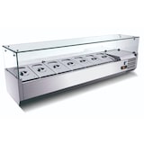 thumbnail of Gastro Pizzakühltisch mit Kühlausatzvitrine Saladette Kühltisch 390 Liter Edelstahl