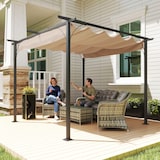 thumbnail of Gazebo Outsunny com telhado retrátil Pergola para jardim com terraço ou pátio   Gazebo com Tecido de Poliéster Resistente à Água e UV 3x3m