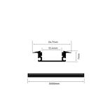 thumbnail of 2m LED Aluprofil Alu Schiene T Profil Kanal System für LED-Streifen inkl. Schwarzer Abdeckung Profil D-S