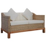 thumbnail of vidaXL 2-Sitzer-Sofa mit Auflagen Natur Rattan