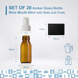 thumbnail of 5x Frascos Spray em Vidro Âmbar 60 ml com Tampas + 5 Lousas e Giz – Óleos Essenciais e Cosméticos