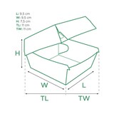 thumbnail of MONOUSO - Bakjes Hamburger Kraft Kartonnen Dubbele Sluiting 11x11x7,5cm (50 Stuks)