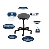 thumbnail of Mayer Sitzmöbel, Drehhocker mit 3D-Sitzelement 1353, Schwarz, Kunstleder, 1353_03_30572