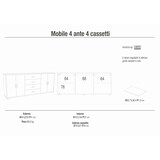 thumbnail of SARMOG MOBILE 4 ANTE 4 CASSETTI KIT L203 P41 H84 in truciolare nobilitato color cemento