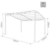 thumbnail of BS COM Pergola da Giardino addossata 3x2 5 in acciaio poliestere 300x250x250 cm Antracite