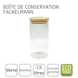 thumbnail of Boîte de conservation en verre 1,5L avec couvercle en Bambou Fackelmann Nature