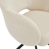 thumbnail of Möbilia Armlehnstuhl | mit 360° Drehfunktion | Cord-Optik | Gestell Metall | B 58 x T 60 x H 84 cm | beige – schwarz | 15020018 | Serie STUHL