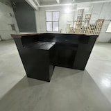 thumbnail of Bartheke, Empfangstheke, Metall-Holz-Bar, Kassenbereich, ideal für Bars, Restaurants und Geschäfte 150×50×100cm 【TWWW 150 ZJ60】