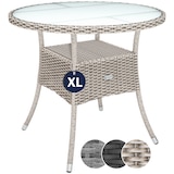 thumbnail of CASARIA® Polyrattan Balkontisch Beistelltisch Rund Ø 80cm Grau Beige