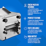 thumbnail of Royal Catering - Royal Catering Machine à pâtes électrique 26 cm 600 W 1 à 14 mm d'épaisseur de pâte Machine à rouler la pâte Machine à pâtes