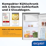 thumbnail of Exquisit Kühlschrank ohne Gefrierfach, EEK: C, 118 Liter, 4-Sterne-Gefrierfach, Gemüseschublade, Türanschlag wechselbar, KS16-4-HE-040C inoxlook