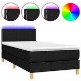 thumbnail of vidaXL Boxspringbett mit Matratze & LED Schwarz 80x200 cm Stoff
