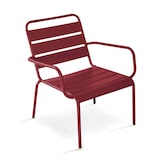 thumbnail of Oviala Set van 2 paarse metalen relaxfauteuils met voetensteun