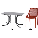 thumbnail of SIENA GARDEN Urban Lights Set 5teilig District gastrotauglich brick mit Tisch Sola 120x80
