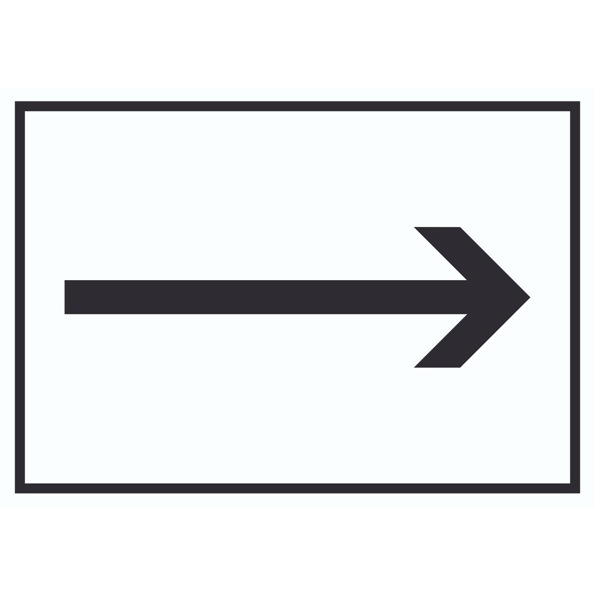 Richtungspfeil rechts Schild waagerecht schwarz weiss Pfeil A1 Rückseite selbstklebend