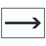 thumbnail of Richtungspfeil rechts Schild waagerecht schwarz weiss Pfeil A1 Rückseite selbstklebend