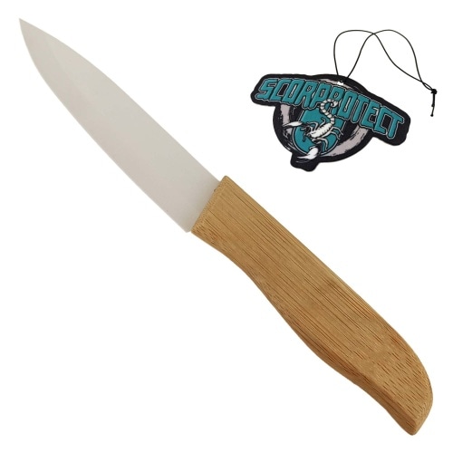 Scorprotect® Keramikmesser 10 cm Klinge zum Schneiden von Isolierung + Scorprotect® Duftbaum