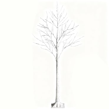 COSTWAY Árvore de Luz LED 150 cm, Bétula com Luzes LED Branco Quente, Árvore de Natal Artificial, Árvore de Natal