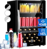 thumbnail of Beersafe 5XL Kühlschrank 147 Liter 3 Böden Panoramaglastür Edelstahl Schwarz