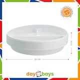 thumbnail of DayBays Plastikteller 3 Geteilt 5000 Stk. Weiß Rund Menüteller Plastik Teller 22 cm Einweg Spülmaschinenbeständig