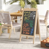 thumbnail of Vinsetto pizarra caballete con marco de madera pizarra de pie magnética plegable con 8 tizas líquidas y 6 tableros doble cara 51x42x101 cm