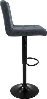 thumbnail of Barhocker 2er Set Anthrazit Kunstlederbezug mit Rückenlehne und Fußstütze höhenverstellbar 63-83cm