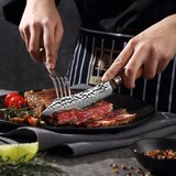 thumbnail of Zayiko Minami Damast 2er Steakbesteck-Set 12 cm Klingen Olivenholzgriffe Holzbox