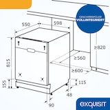thumbnail of Exquisit Einbaugeschirrspüler 60cm, Vollintegrierte Spülmaschine, 14 Maßgedecke, Aquastop, Automatischer Türöffner, EGSP9614-E-031B inox