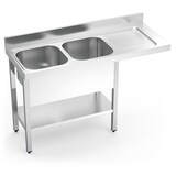 thumbnail of Fregadero para lavavajillas dos cubas, escurridor en la derecha 1600x700x890 mm.