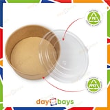 thumbnail of DayBays 1800 Stk. Salatschalen 1100 ml Salatbox Kombi 184x161x56 mm mit Deckel Kraft Braun Rund