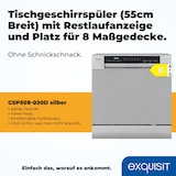 thumbnail of Exquisit Geschirrspüler GSP508-030D silber | Spülmaschine 55 cm | Power+ | ECO Modus | Standgerät