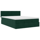 thumbnail of vidaXL Ottoman-Bett mit Matratze & LEDs Dunkelgrün 140x190 cm Samt