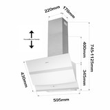 thumbnail of CIARRA A+++ 650 m³/h Dunstabzugshaube 60 cm Kopffreihaube WIFI + APP & Touch Control Booster VM6736NW