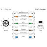 thumbnail of METZ CONNECT M12 X-kodiert, 1,0 m, M12 Stecker gerade - RJ45 Stecker gerade, PUR