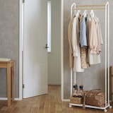 thumbnail of Yamazaki Garderobenständer Metall Kleiderständer auf Rollen mobil weiß mit Ablage 03516