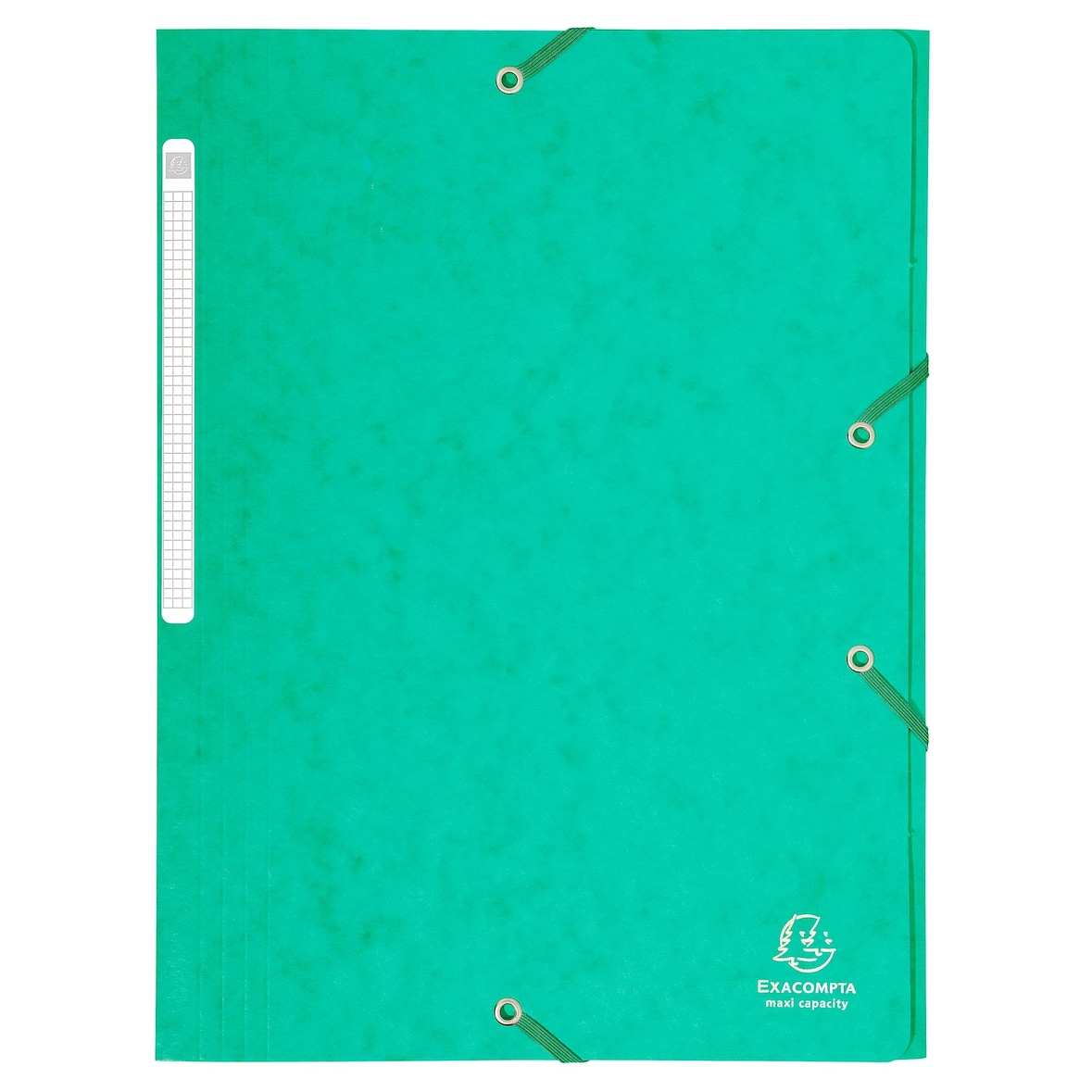 Exacompta  Cod. 17103H - Cartella 3 lembi con elastici Maxi capacity cartoncino lustré  425 g/mq - A4 verde - Confezione da  25 pz.