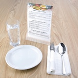 thumbnail of Olympia Portamenús acrílico A5 de base ancha