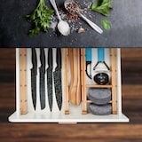 thumbnail of Relaxdays Schubladentrenner, 10 tlg. Set, verstellbare Länge von 34 bis 44 cm, Bambus, Schubladenteiler Küche, natur