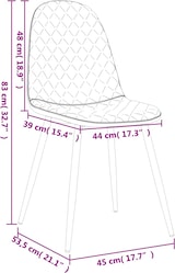 thumbnail of Décoshop26 - Set aus 2 Esszimmerstühlen mit Rautenmuster in hellgrauem Samtstoff und Metall DEC025512