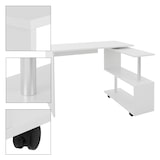 thumbnail of ML-Design Eckschreibtisch Weiß Hochglanz, 150x88x75 cm, L-Form Schreibtisch mit drehbarer Winkelkombination & 4 Rollen, Arbeitstisch für Home Office