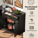 thumbnail of Sideboard Schwarz 84x107x40 cm mit 3 Türen und 1 Schublade, verstellbaren Einlegeböden, Metallgriffen, modernes skandinavisches Design