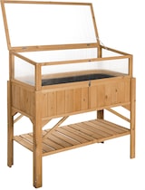 thumbnail of tectake Hoge plantenbak met plank en kweekopzet 119x57x124cm 119 x 57 x 90 cm Bruin